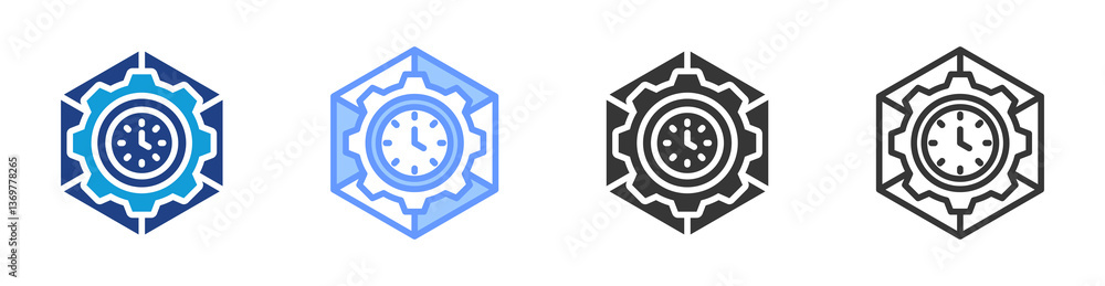 Poster capacity planning icon set multiple style collection