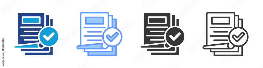 Poster Project Closure icon set multiple style collection