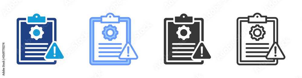 Poster Project Risk icon set multiple style collection