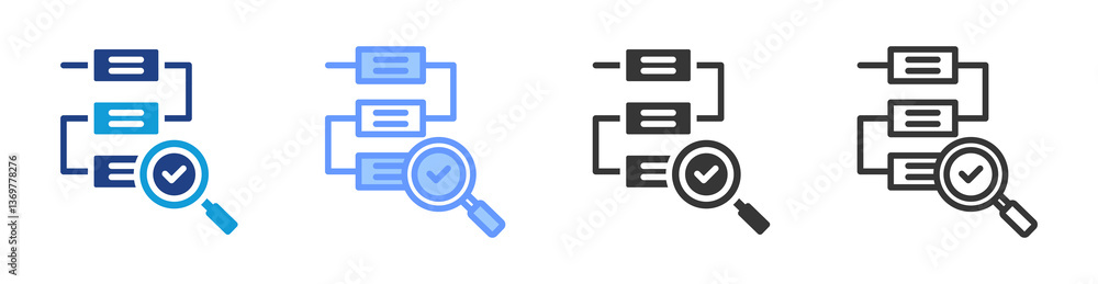 Poster Post Project Review icon set multiple style collection