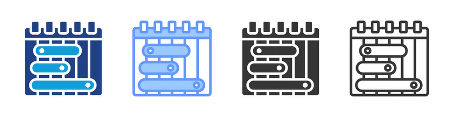 Schedule Variance icon set multiple style collection