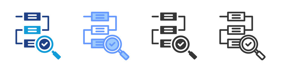 Post Project Review icon set multiple style collection