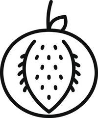 illustration of a hackberry outline icon.