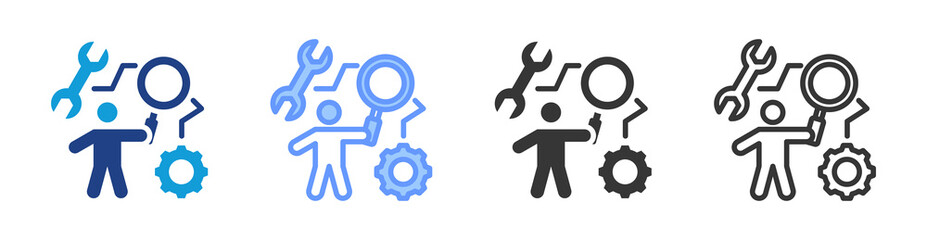 Capability Indices icon set multiple style collection