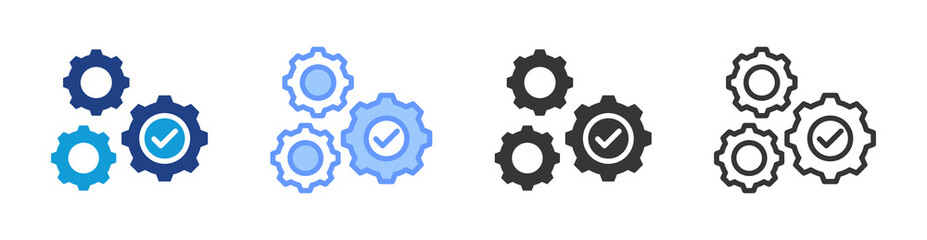 Process Validation icon set multiple style collection