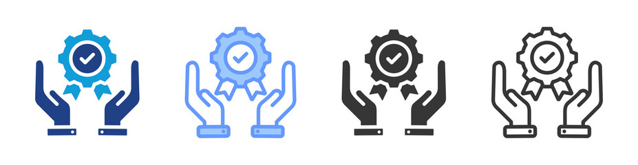 Quality Management icon set multiple style collection