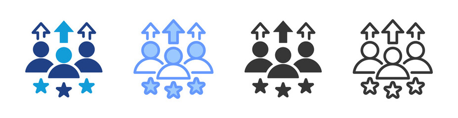 Customer Satisfaction Improvement icon set multiple style collection