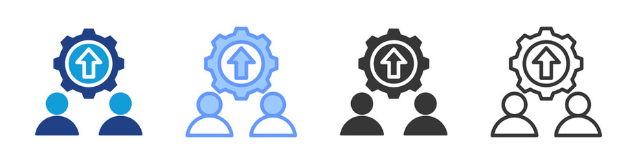 Kaizen Culture icon set multiple style collection