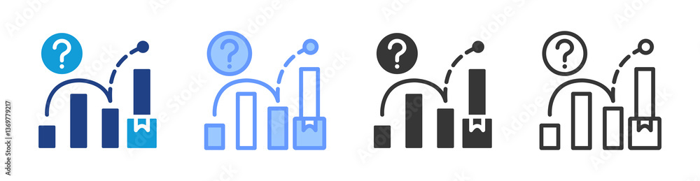Aufkleber Demand Forecasting icon set multiple style collection