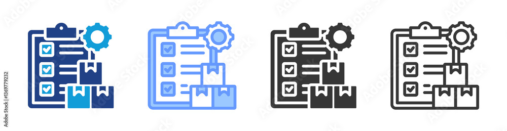 Poster Stock Control icon set multiple style collection