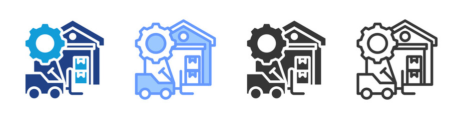 Warehouse Management icon set multiple style collection