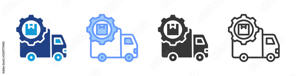 Poster transportation management icon set multiple style collection