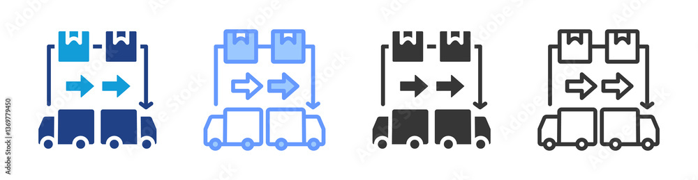 Poster Cross Docking icon set multiple style collection