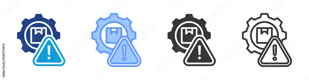 Poster supply chain risk icon set multiple style collection