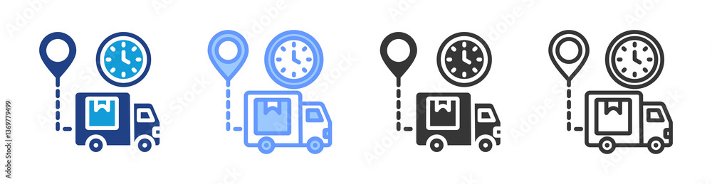 Poster Real Time Tracking icon set multiple style collection