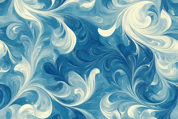 Fototapeta premium Abstract blue and white swirling pattern evokes a sense of artistry
