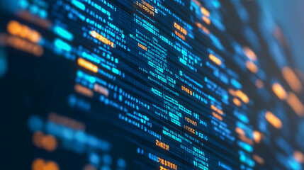 Dynamic software abstract background showcasing bright blue and orange data streams against a digital canvas with a futuristic design