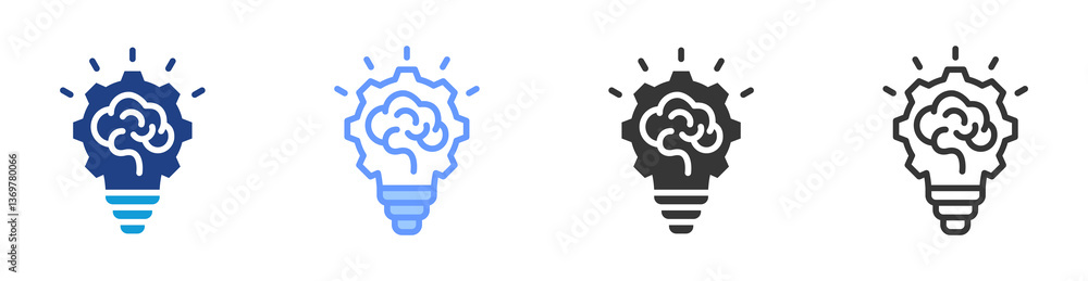 Poster Innovation icon set multiple style collection
