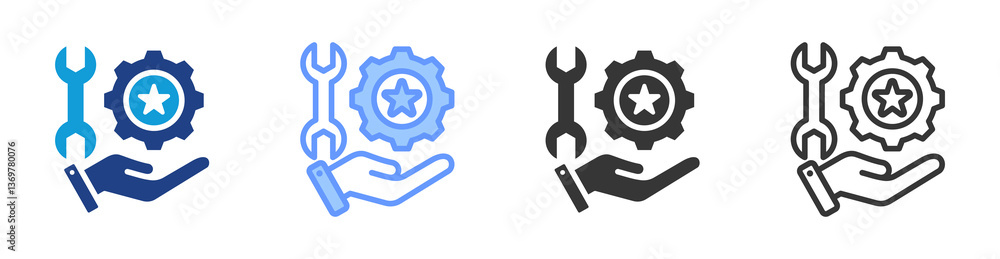 Aufkleber Technical Expertise icon set multiple style collection