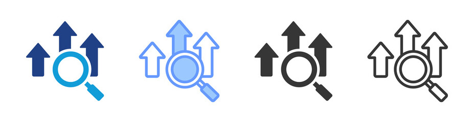 Competitive Landscape icon set multiple style collection