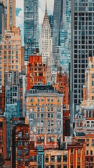 Obraz premium Urban City View Showcasing Mosaic of Architectural Diversity