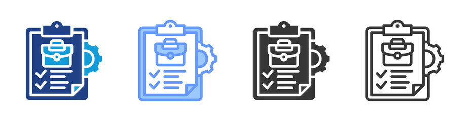 Job Description icon set multiple style collection