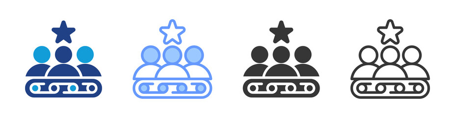 Talent Pipeline icon set multiple style collection