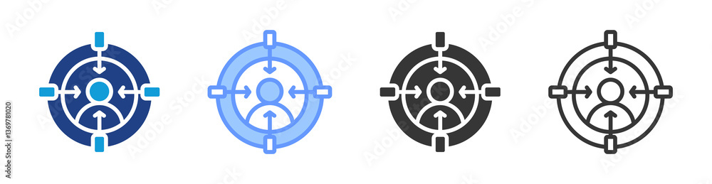 Poster headhunting icon set multiple style collection