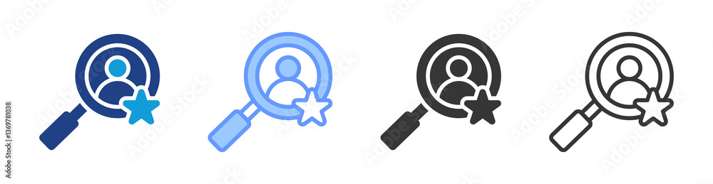 Poster talent sourcing icon set multiple style collection