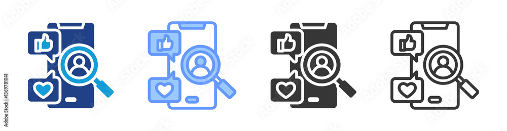 Poster social media recruiting icon set multiple style collection