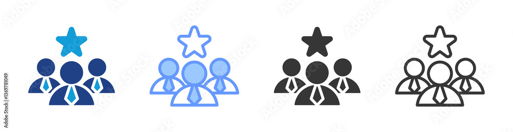 Poster employer brand icon set multiple style collection