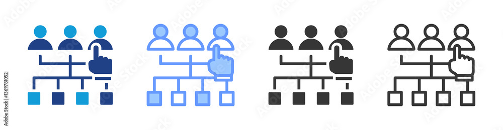 Poster internal recruitment icon set multiple style collection
