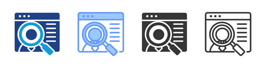 Recruitment Agency icon set multiple style collection