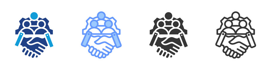 Candidate Relationship Management icon set multiple style collection