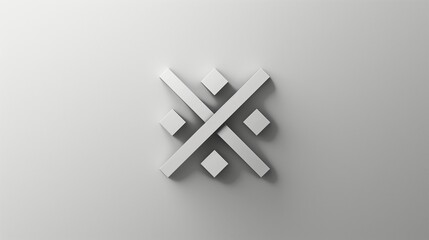 A modern and minimalistic geometric logo with clean sharp lines, centered on a white background.