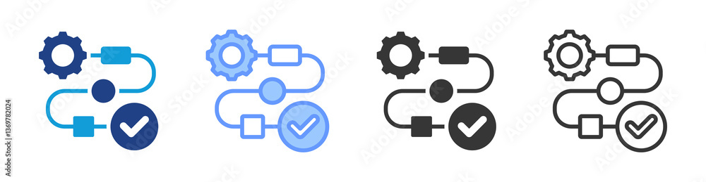 Poster Value Stream Mapping icon set multiple style collection