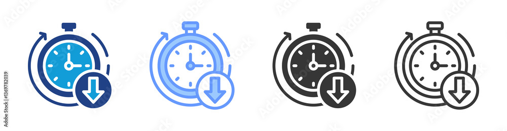 Aufkleber Cycle Time Reduction icon set multiple style collection