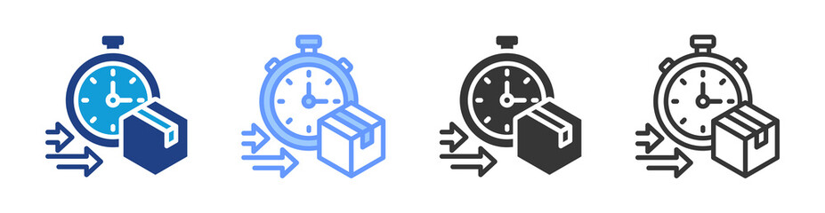 Just In Time icon set multiple style collection