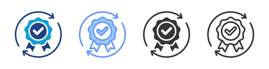 Quality Circle icon set multiple style collection