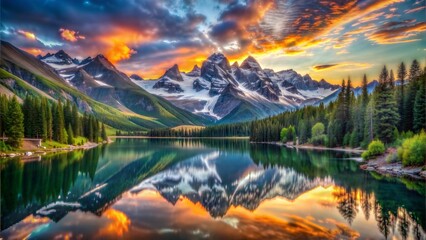sunset in the mountains