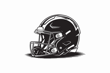 Fototapeta premium football helmet Black and White Vector