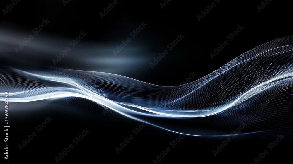 Wall mural this artwork captures the dynamic movement and fluidity of a white wave emerging from shadows.