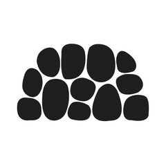 Minimalist Black Stone Igloo Illustration, Minimalist black stone igloo illustration, vector art, abstract winter shelter, modern design, isolated on white background