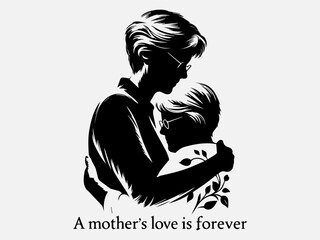 Mother's Day Silhouette Vector Illustration with the text 