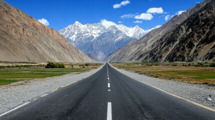 Naklejka premium Majestic Mountain Road Scenic Highway Through the Himalayas