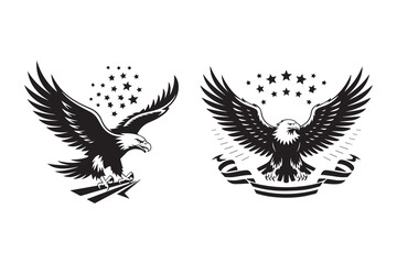 American eagle Black and White Vector