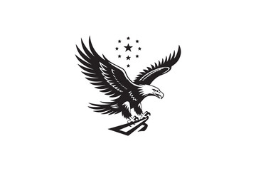American eagle Black and White Vector