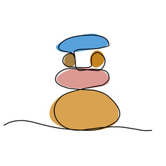 continuous line stone balance