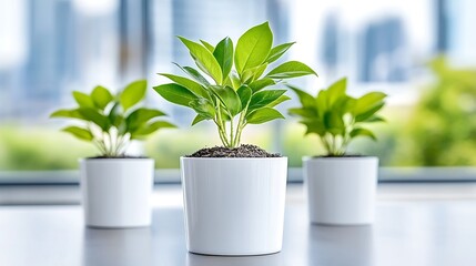Energy Efficient Tall Buildings Amidst Cityscape with Greenery and Urban Development