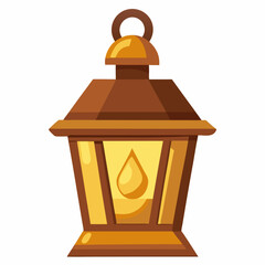 rustic lantern with a glowing candle inside